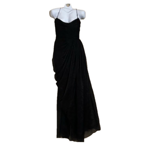 Elegant Black Backless Evening Gown